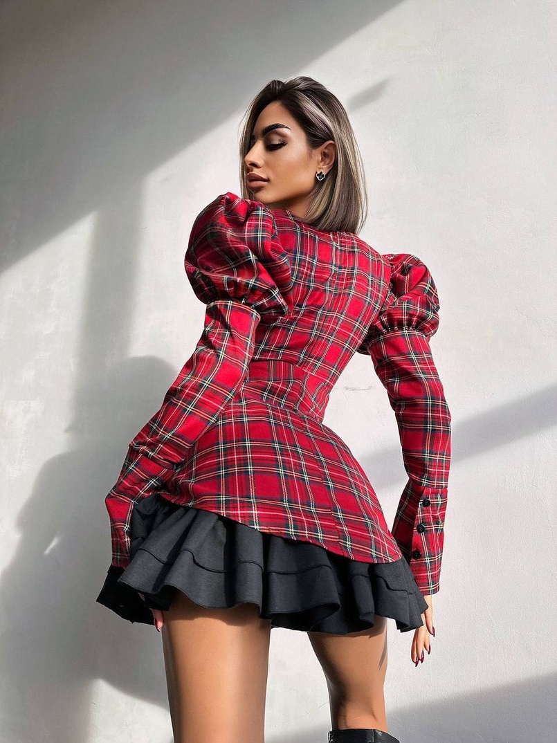 Сукня з об'ємними рукавами + спідниця з воланами | PUSHKA SHOP