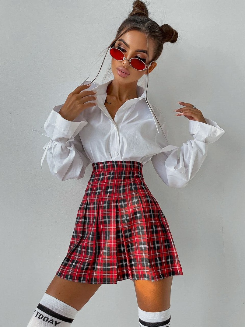 Комплект: рубашка + юбка в складку Комплект: рубашка + юбка в складку | PUSHKA SHOP