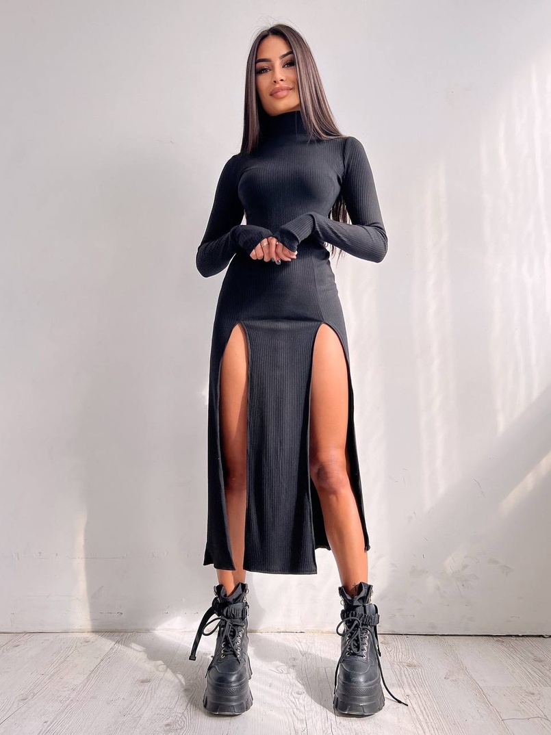 Сукня міді з розрізами | PUSHKA SHOP