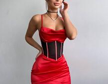 Комплект: корсет, декорований стразами + спідниця міні з драпіруванням   | PUSHKA SHOP