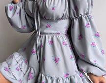 Сукня з квітковим принтом з воланами на ґудзиках  Сукня з квітковим принтом з воланами на ґудзиках  | PUSHKA SHOP