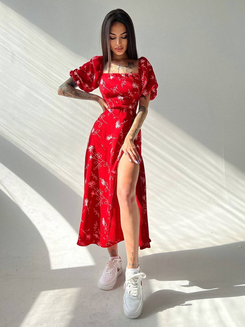 Платье миди со шнуровкой на спинке  Платье миди со шнуровкой на спинке  | PUSHKA SHOP