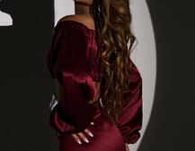 Атласний комплект, декорований стразами Ручна робота, прикраса пришита  | PUSHKA SHOP