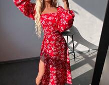 Улюблена сукня-міді зі шнурівкою на спинці та розрізом на ніжці | PUSHKA SHOP