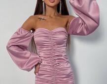 Атласна сукня з драпіруванням Атласна сукня з драпіруванням | PUSHKA SHOP