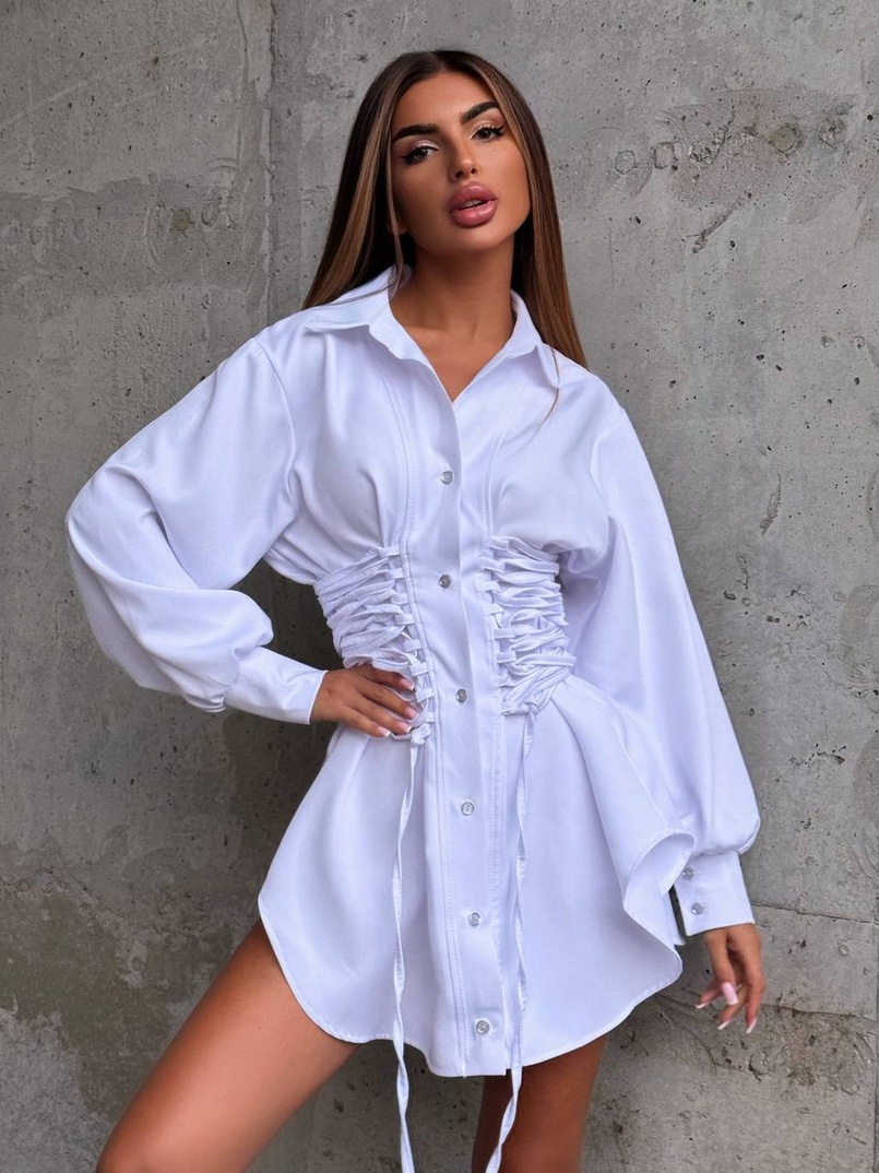 Сукня-сорочка зі шнурівкою | PUSHKA SHOP