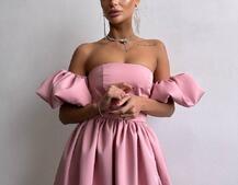 Сукня максі  з розрізом на спідниці та об’ємними рукавами  | PUSHKA SHOP