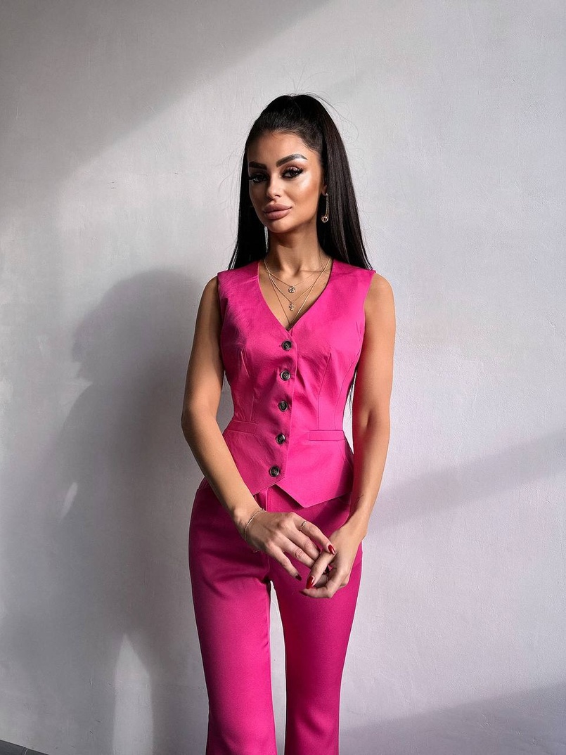 Костюм: піджак на підкладці, штани кльош+ жилет  | PUSHKA SHOP