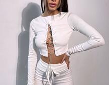 Костюм: легінси та топ з шнурівкою зі страз Костюм: легінси та топ з шнурівкою зі страз | PUSHKA SHOP