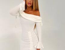 Трикотажна сукня міді з хомутом   | PUSHKA SHOP