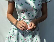 Сукня- міні у квітковий принт зі шнурівкою на спинці  | PUSHKA SHOP