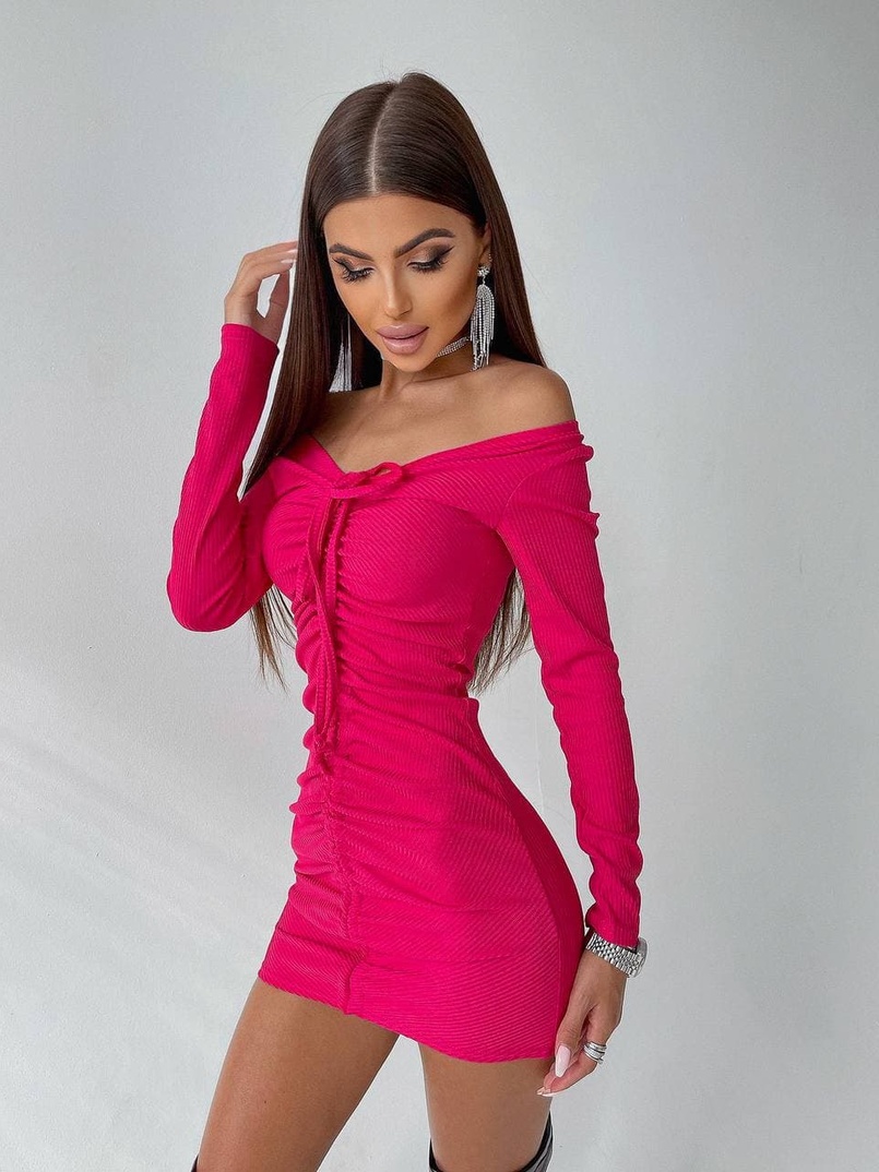 Платье-мини с затяжкой Платье-мини с затяжкой | PUSHKA SHOP