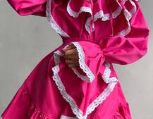 Котонова сукня декорована мереживом    | PUSHKA SHOP