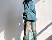 Комплект: піджак + блуза з баской + мереживна спідниця-шорти  | PUSHKA SHOP