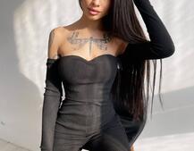 Трикотажный комбинезон с чашечками с эффектом push up | PUSHKA SHOP