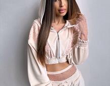 Велюровий комплект декорований стразами( бомбер+ рукавички+ штани + трусики) | PUSHKA SHOP