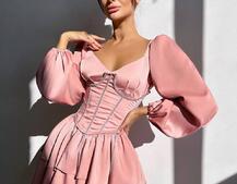 Сукня з корсетом, декорованим стразами  Ручна робота  Сукня з корсетом, декорованим стразами  Ручна робота  | PUSHKA SHOP