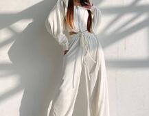 Велюровий комплект трійка: кофта + корсет на блискавці+ штани | PUSHKA SHOP