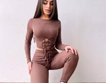 Трикотажний комплект: корсетний топ + легінси | PUSHKA SHOP