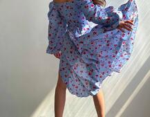 Сукня міді з квітковим принтом  | PUSHKA SHOP