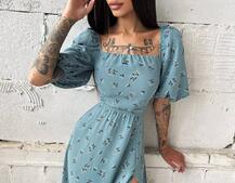 Платье миди со шнуровкой на спинке  | PUSHKA SHOP