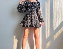 Квіткова сукня з воланами та шнуровкою по спинці | PUSHKA SHOP