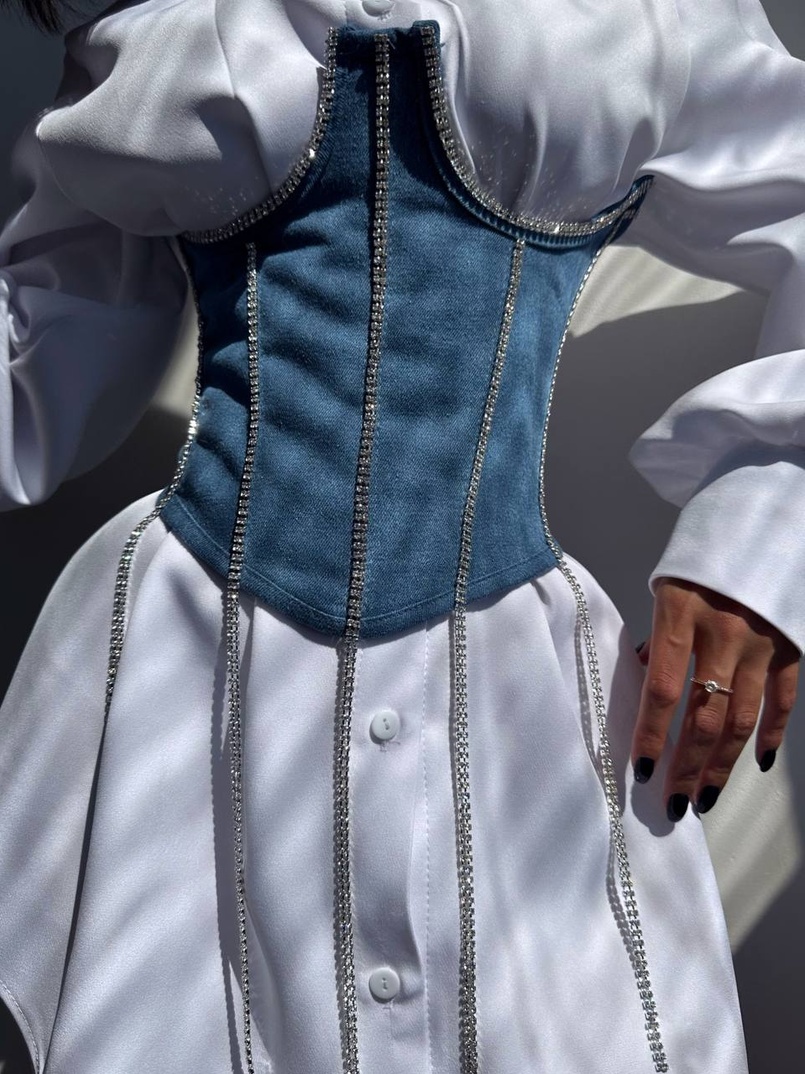 корсет декорований камінцями  Ручна робота | PUSHKA SHOP