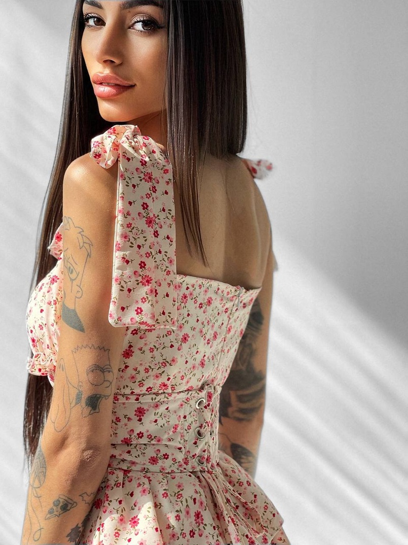 Платье с пышной юбочкой и корсетом | PUSHKA SHOP