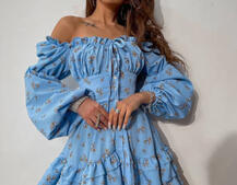 Сукня з квітковим принтом з воланами на ґудзиках Сукня з квітковим принтом з воланами на ґудзиках | PUSHKA SHOP