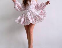 Квіткова сукня з воланами та шнуровкою по спинці | PUSHKA SHOP