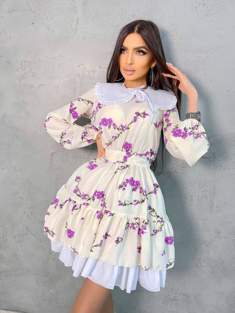 Платье со съёмным воротничком и подъюбником Платье со съёмным воротничком и подъюбником | PUSHKA SHOP