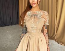 Платье-макси с кружевным верхом Платье-макси с кружевным верхом | PUSHKA SHOP