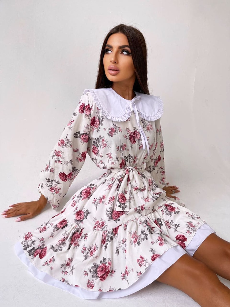 Платье со съёмным воротничком и подъюбником Платье со съёмным воротничком и подъюбником | PUSHKA SHOP