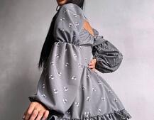 Сукня з квітковим принтом з воланами на ґудзиках  Сукня з квітковим принтом з воланами на ґудзиках  | PUSHKA SHOP