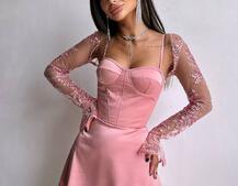 Атласна корсетна сукня-бюстьє + мереживне болеро | PUSHKA SHOP