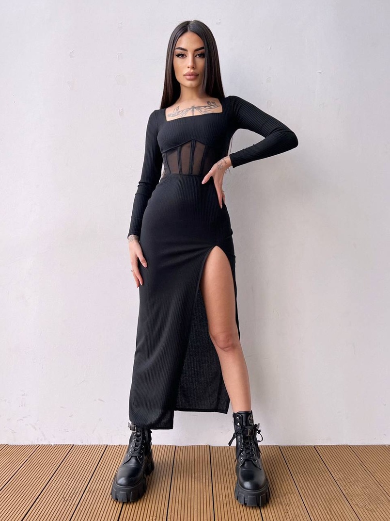 Сукня-міді з елементами корсету Сукня-міді з елементами корсету | PUSHKA SHOP