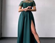 Сукня максі з мереживом  | PUSHKA SHOP