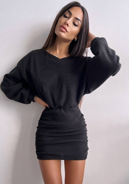Сукня міні із теплого трикотажу | PUSHKA SHOP