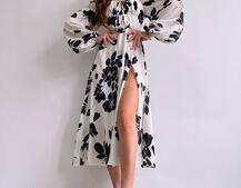 Сукня міді з квітковим принтом  | PUSHKA SHOP