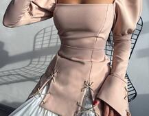 Сукня з об'ємними рукавами + спідниця з воланами Сукня з об'ємними рукавами + спідниця з воланами | PUSHKA SHOP