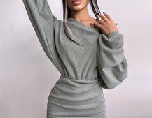 Сукня міні із теплого трикотажу | PUSHKA SHOP