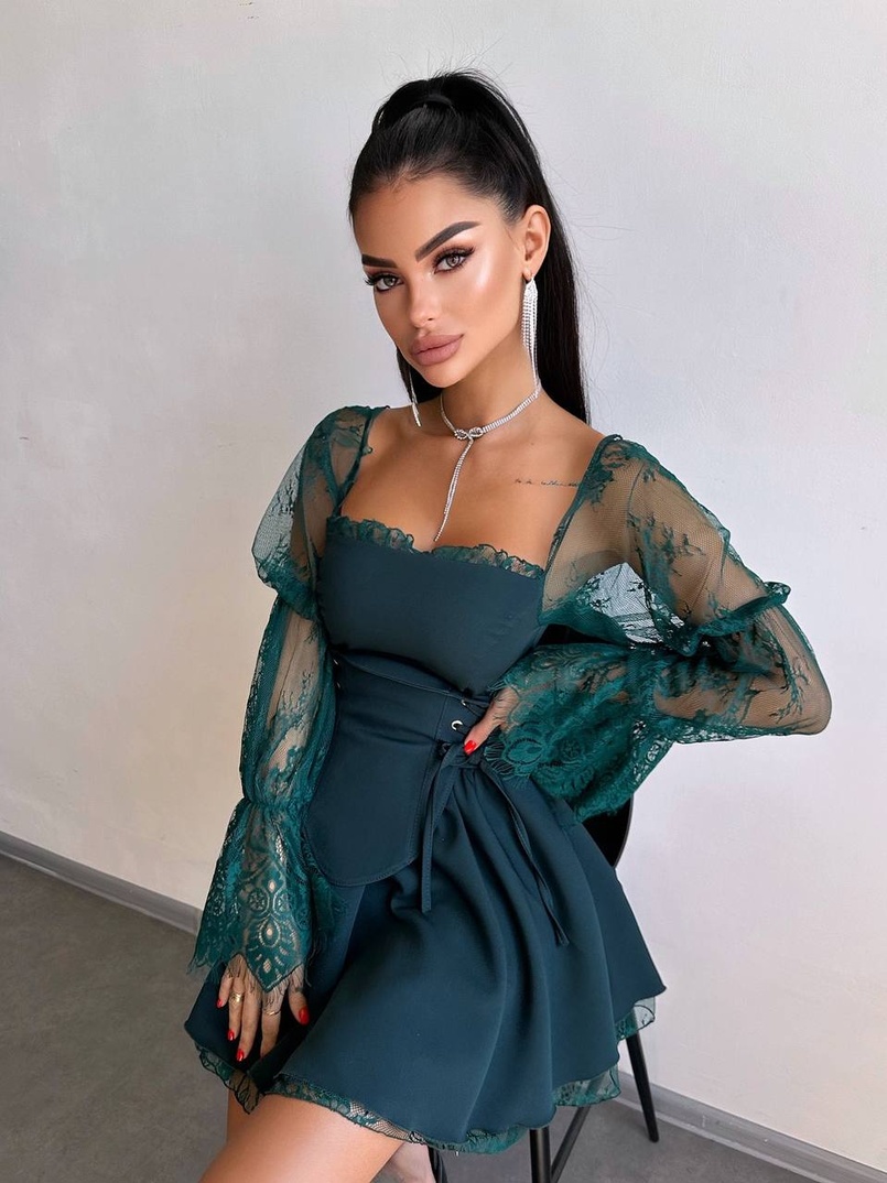 Сукня з корсетом декорована мереживом Сукня з корсетом декорована мереживом | PUSHKA SHOP