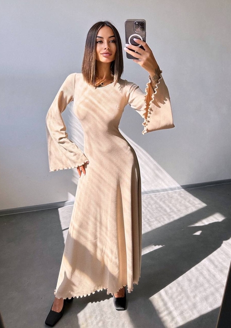 Трикотажна сукня зі шнурівкою на спинці    | PUSHKA SHOP