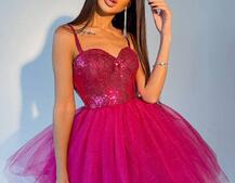 Платье с блестящим верхом и пышной фатиновой юбкой  | PUSHKA SHOP