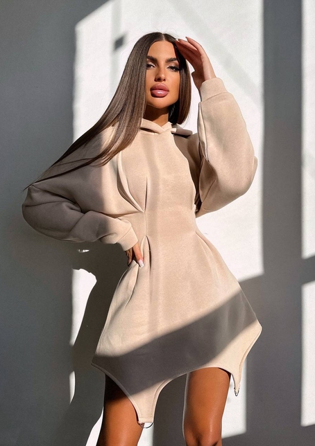 Тепле приталене худі з капюшоном на флісі + корсет на шнурівці Можна носити з корсетом та без | PUSHKA SHOP