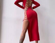 Сукня міді з підплічниками та шнурівкою Розмір вирізу можна регулювати шнурівкою | PUSHKA SHOP