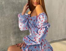 Сукня з воланами та шнурівкою  по спинці Сукня з воланами та шнурівкою  по спинці | PUSHKA SHOP