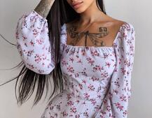 Платье миди со шнуровкой на спинке  | PUSHKA SHOP