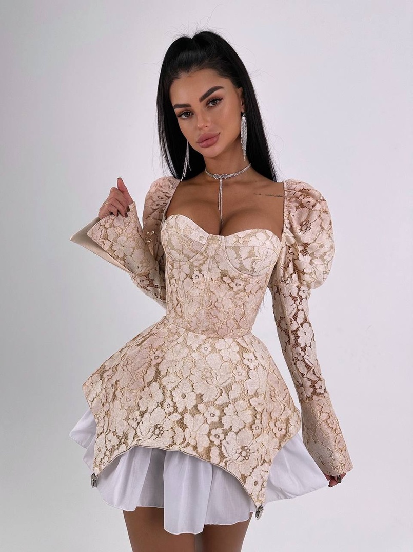 Мереживна сукня з чашечками  | PUSHKA SHOP