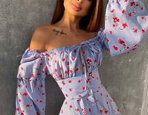 Сукня з воланами та шнурівкою  по спинці Сукня з воланами та шнурівкою  по спинці | PUSHKA SHOP